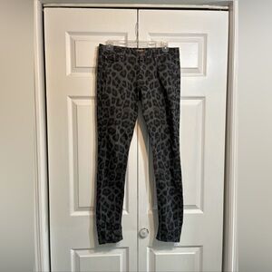 MOTHER Jeans The Looker “Paw”Women's Size 28 Gray Multi Leopard Skinny Jeans
